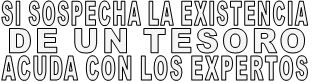 SI SOSPECHA LA EXISTENCIA DE UN TESORO ACUDA CON LOS EXPERTOS